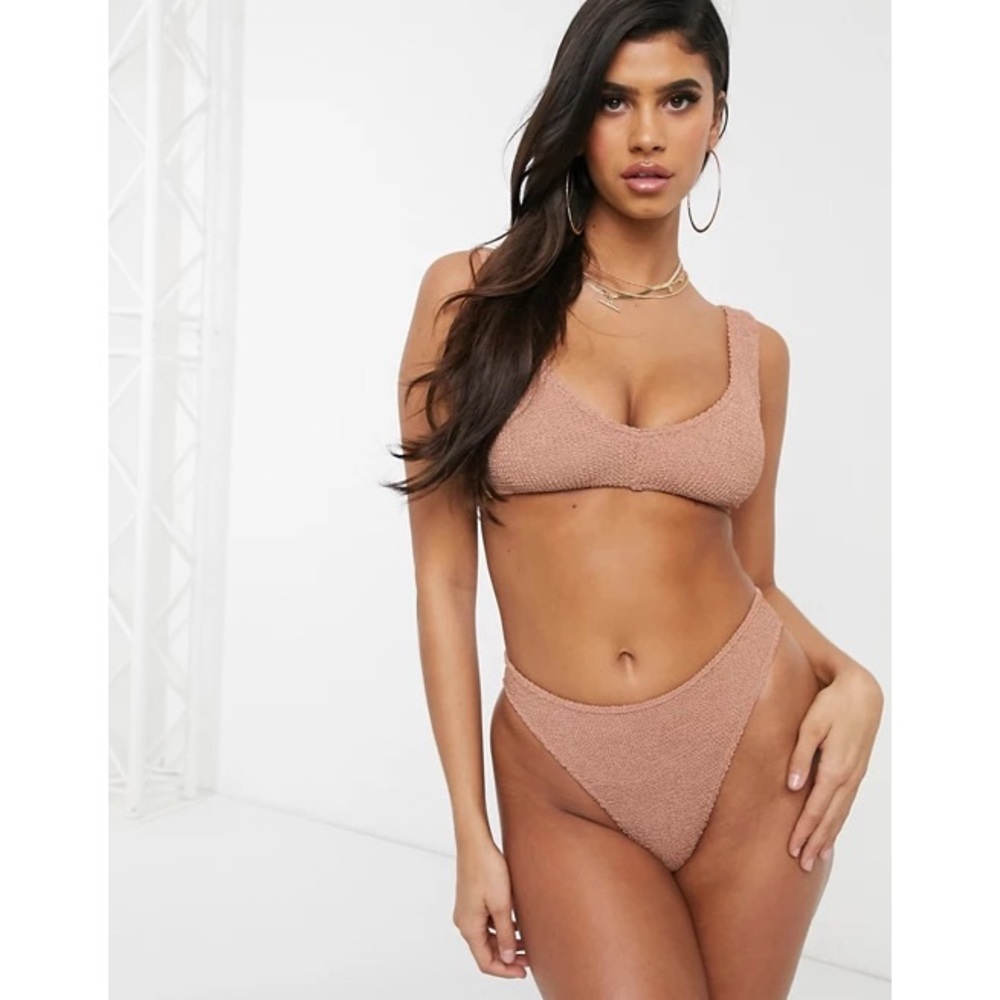 ASOS DESIGN Crinkle High Waisted Bikini Set